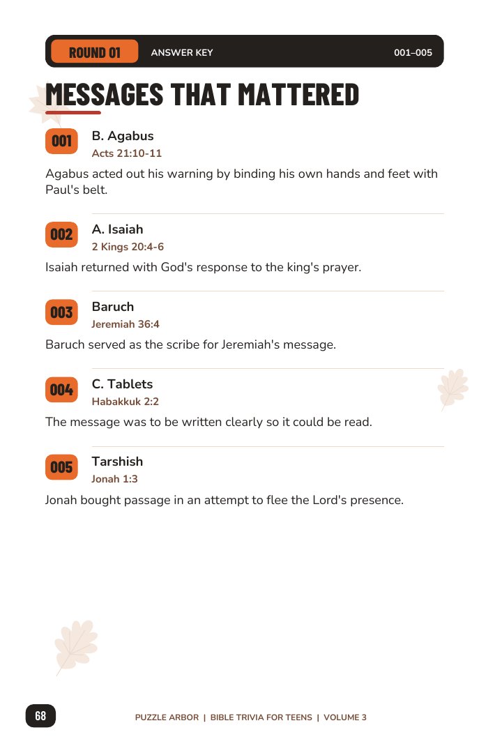 Round 1: the answer key